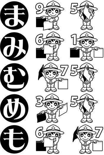 手旗信号　ま行