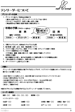 デンリーダー手帳　3ページ